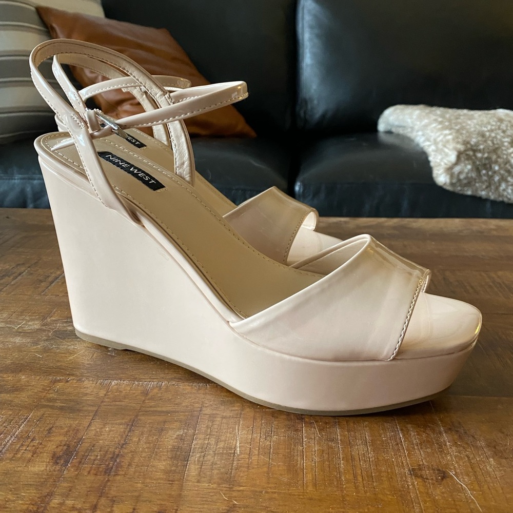 Nine West Nude Platform Sandals